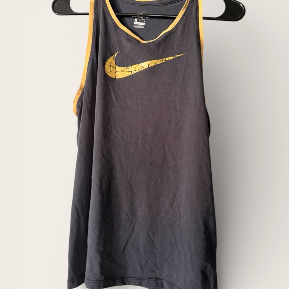 Nike Black Tank Top with gold Logo